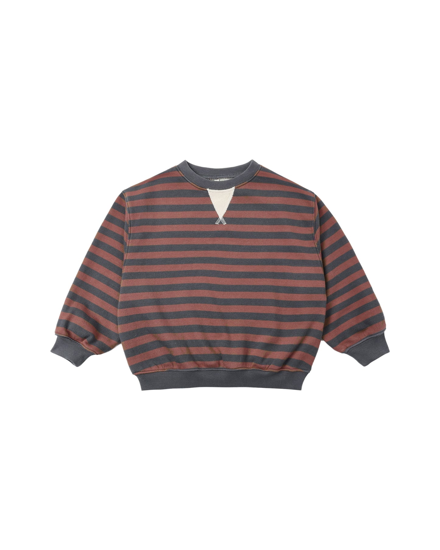 Oversized Crew || Mulberry Stripe