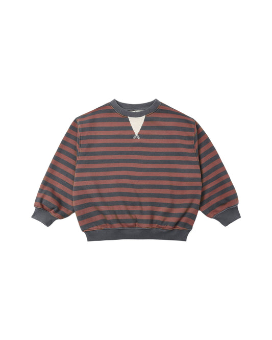 Oversized Crew || Mulberry Stripe