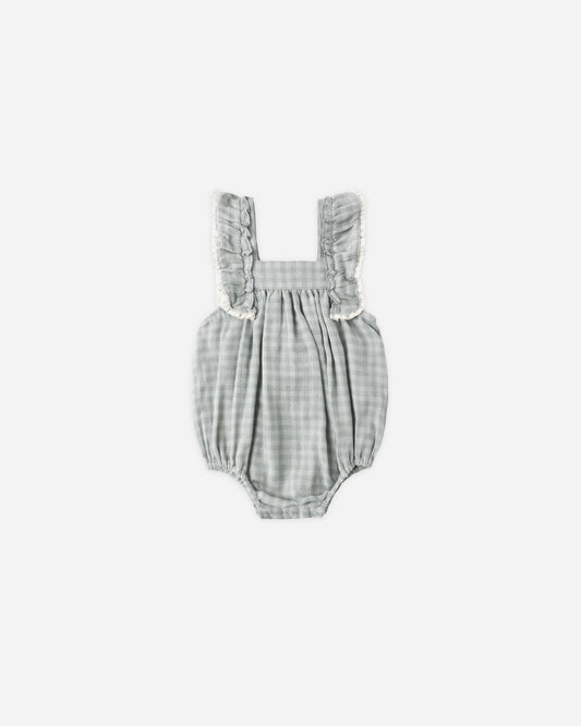 Maya Romper || Green Gingham