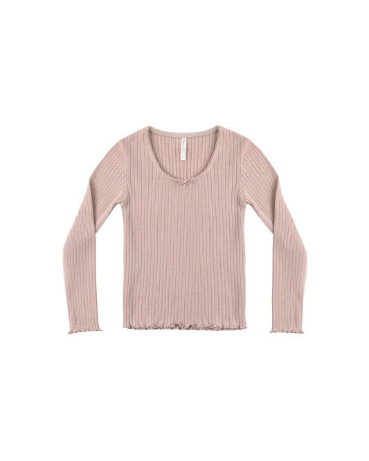 Ribbed Long Sleeve || Rosewood