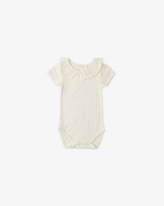 Ruffle Collar Bodysuit || Ivory