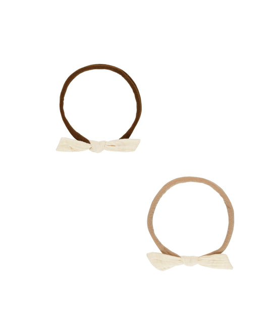 knotted nylon headband || Natural