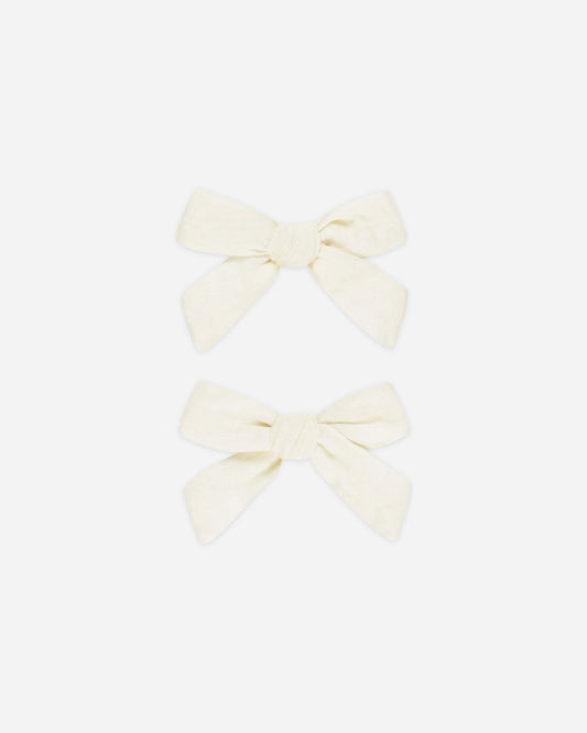 Pigtail Bows (Set Of 2) || Ivory