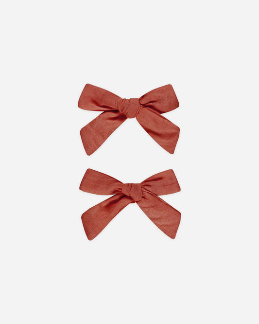 Pigtail Bows (Set Of 2) || Ruby