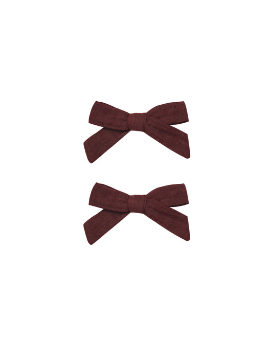 Bows, Set Of 2 || Burgundy