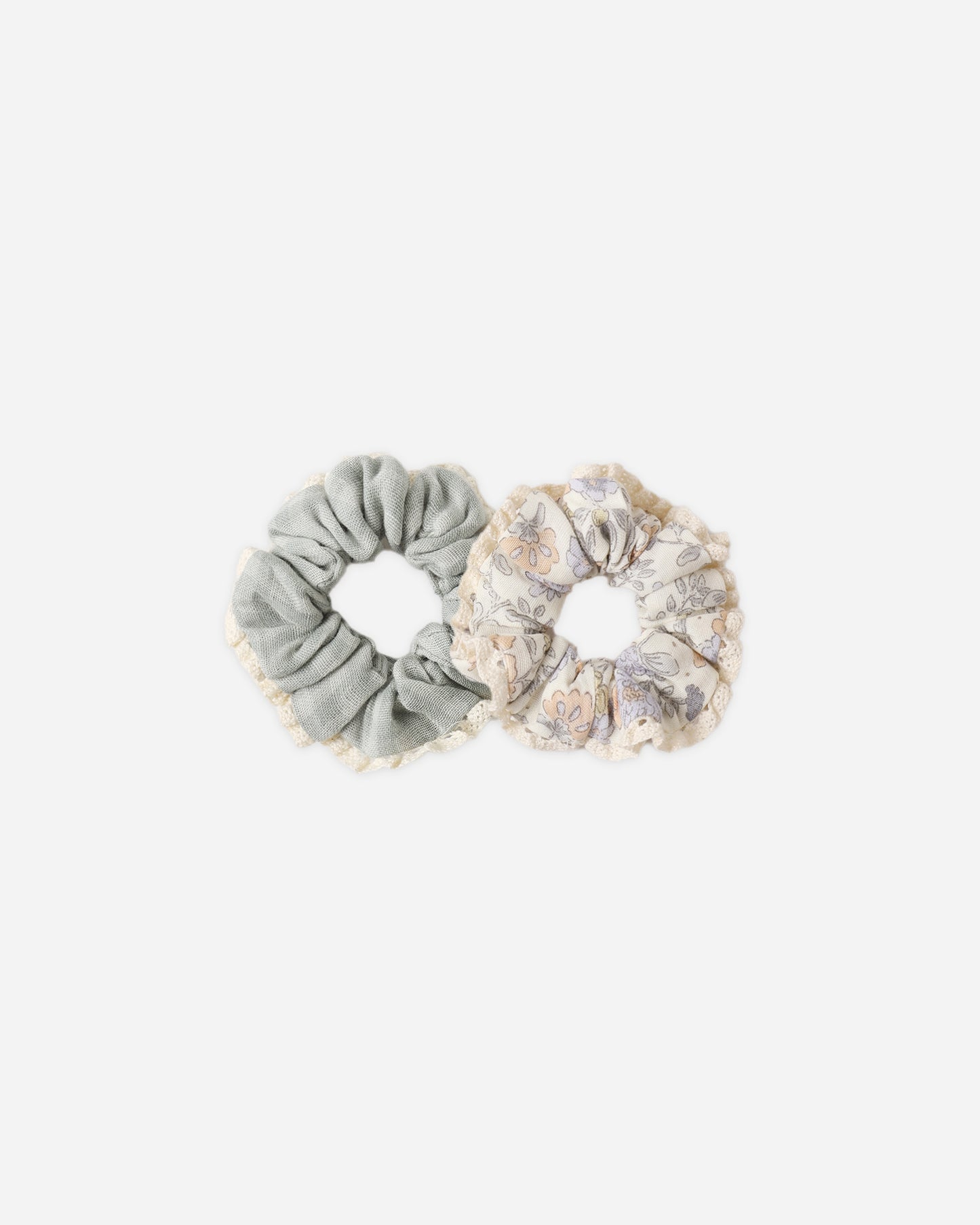 Scrunchie Set || Green Gingham & Bloom