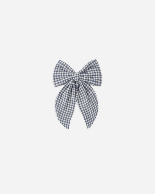 Oversized Bow || Marine Gingham