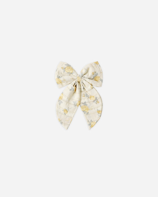 Oversized Bow || Lemon Ditsy Flower