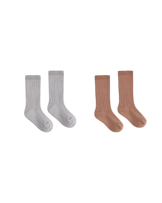 2-Pack Knee-High Socks | Clay & Dusty Blue