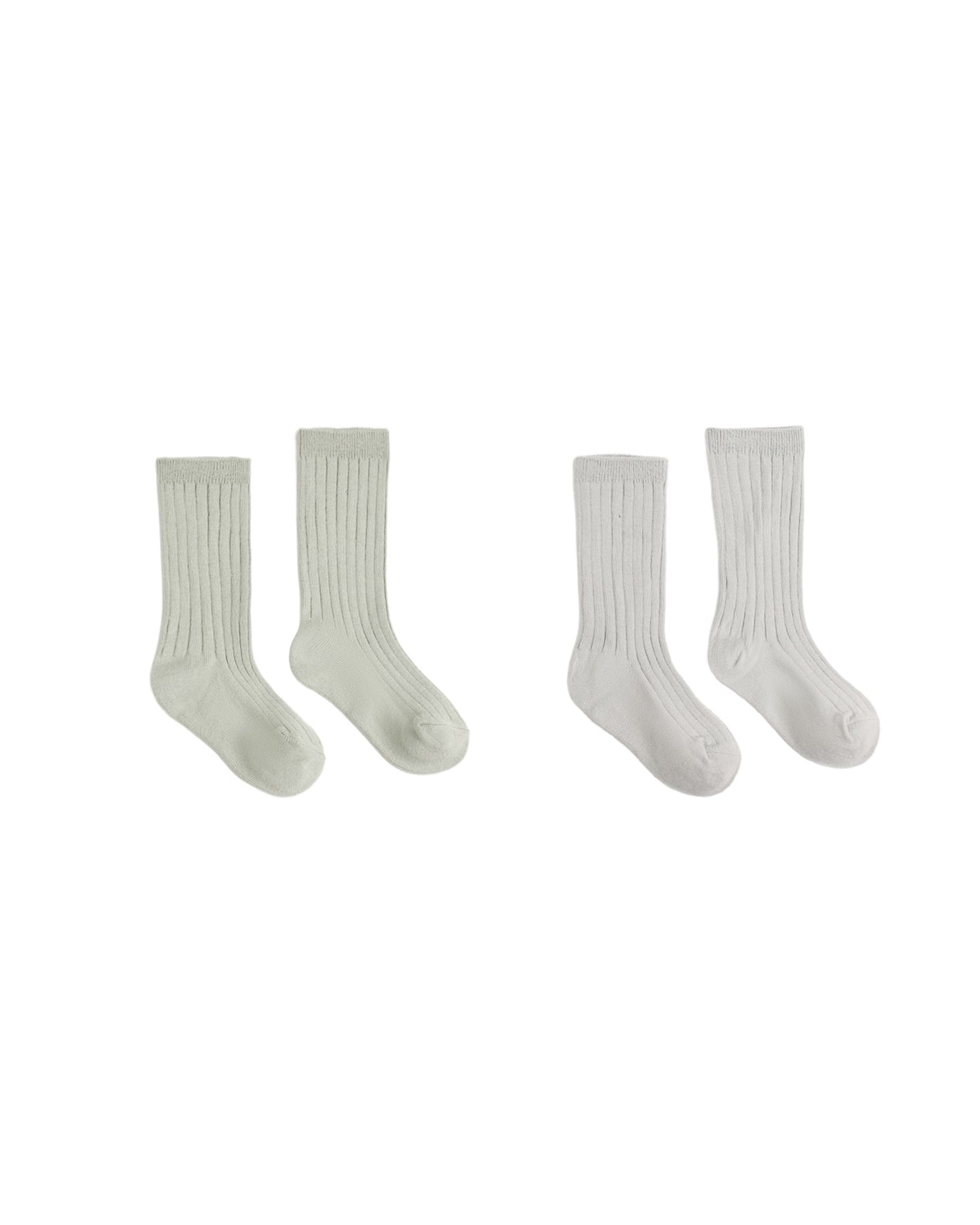 Ribbed Socks, 2-Pack || Fog, Sage