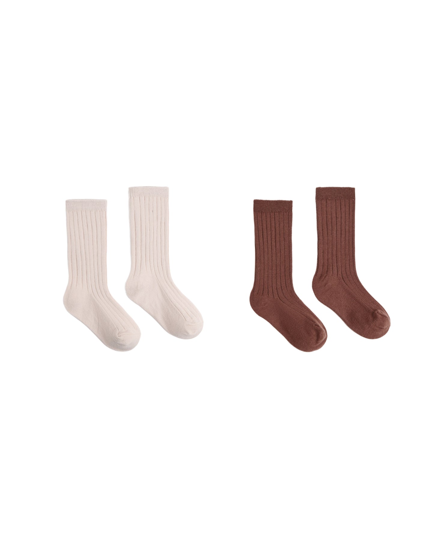 Ribbed Socks, 2-Pack || Petal, Mulberry