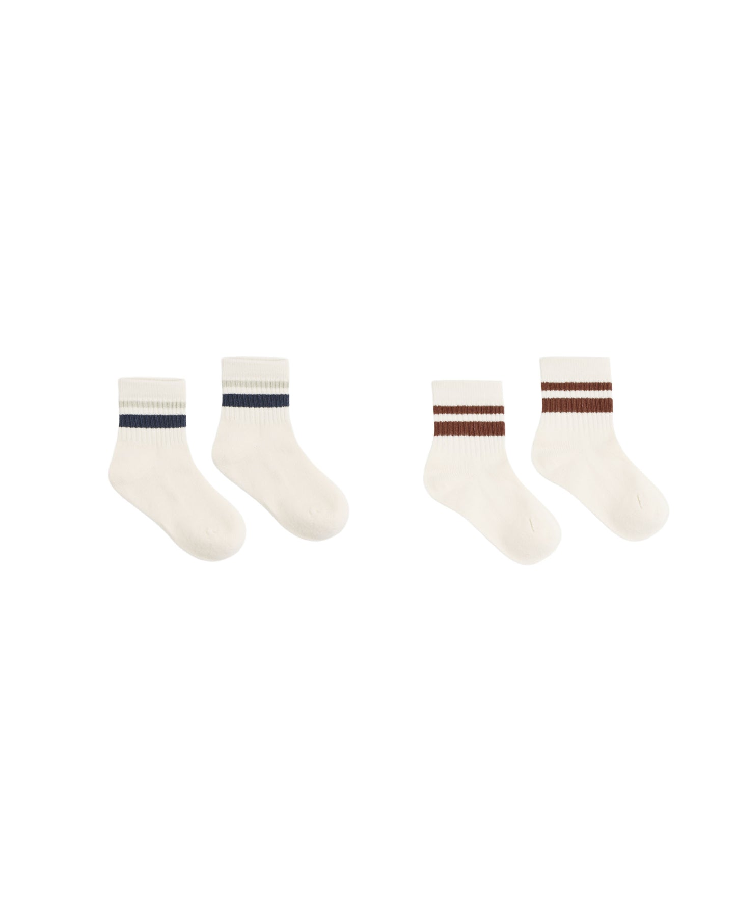 Stripe Socks, 2-Pack || Fog, Mulberry