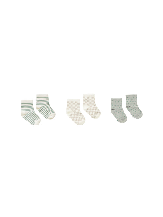 Printed Socks | Summer Stripe, Dove Check, Polka Dot