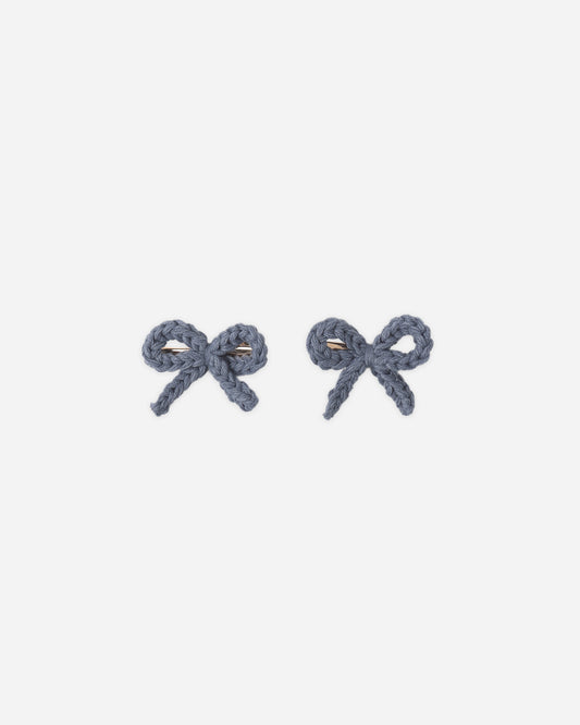 Crochet Bow Clip || Marine
