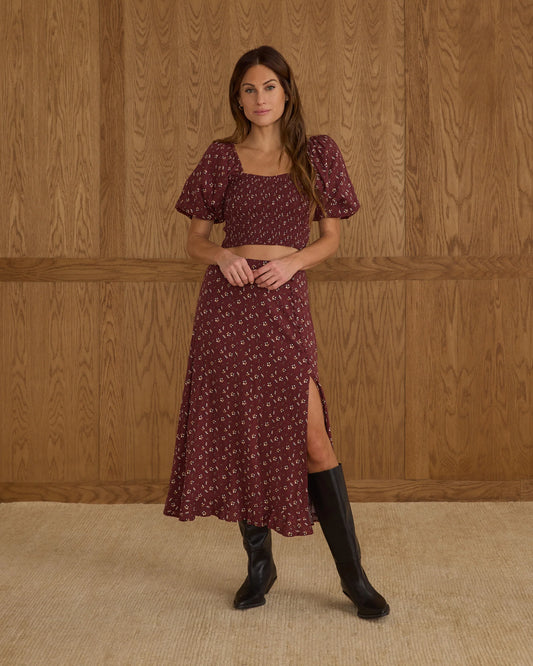 Women’s Button Slit Skirt | Harvest Berry