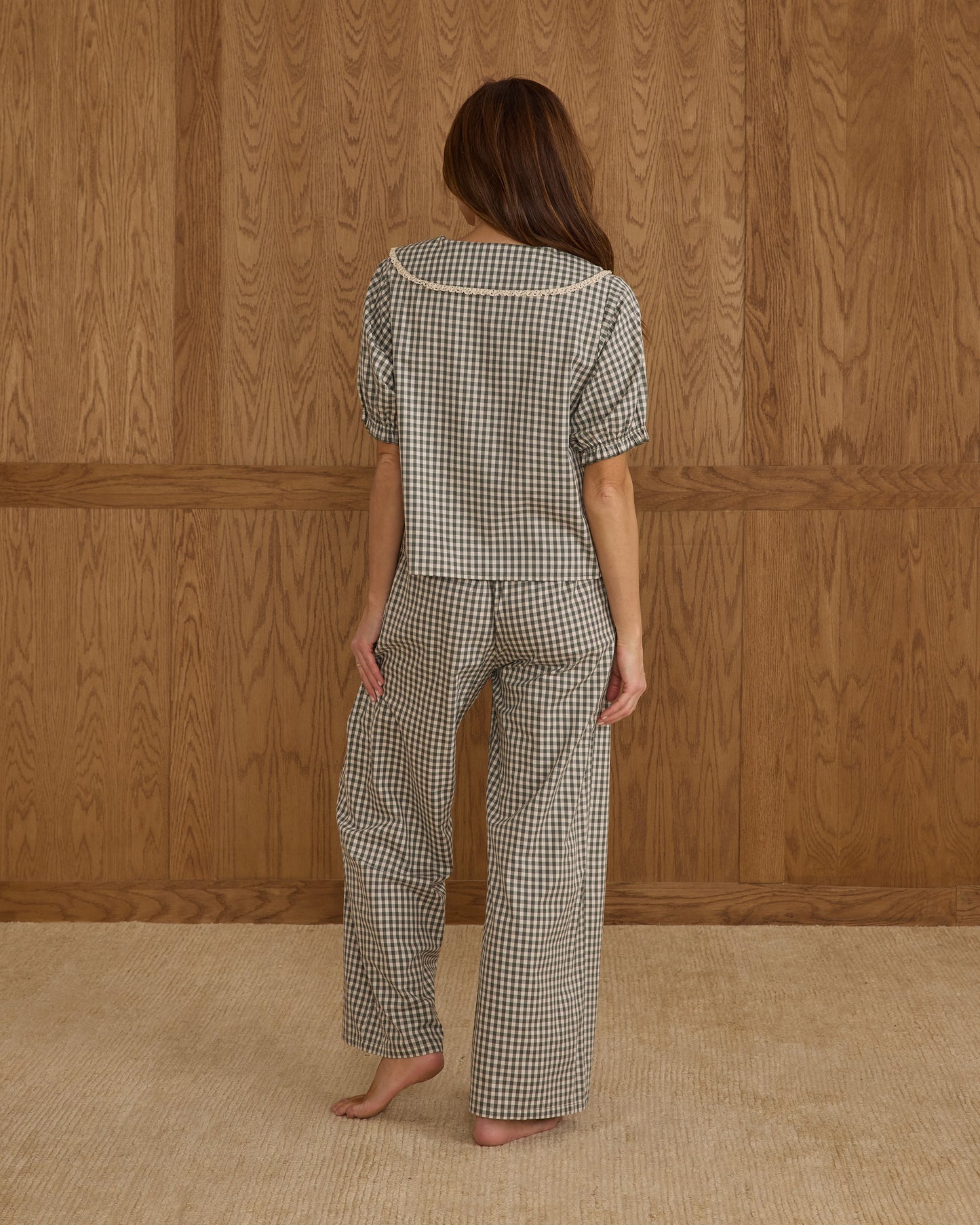 Women's Ruffle Pajamas | Evergreen Gingham