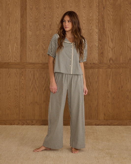 Women's Ruffle Pajamas | Evergreen Gingham