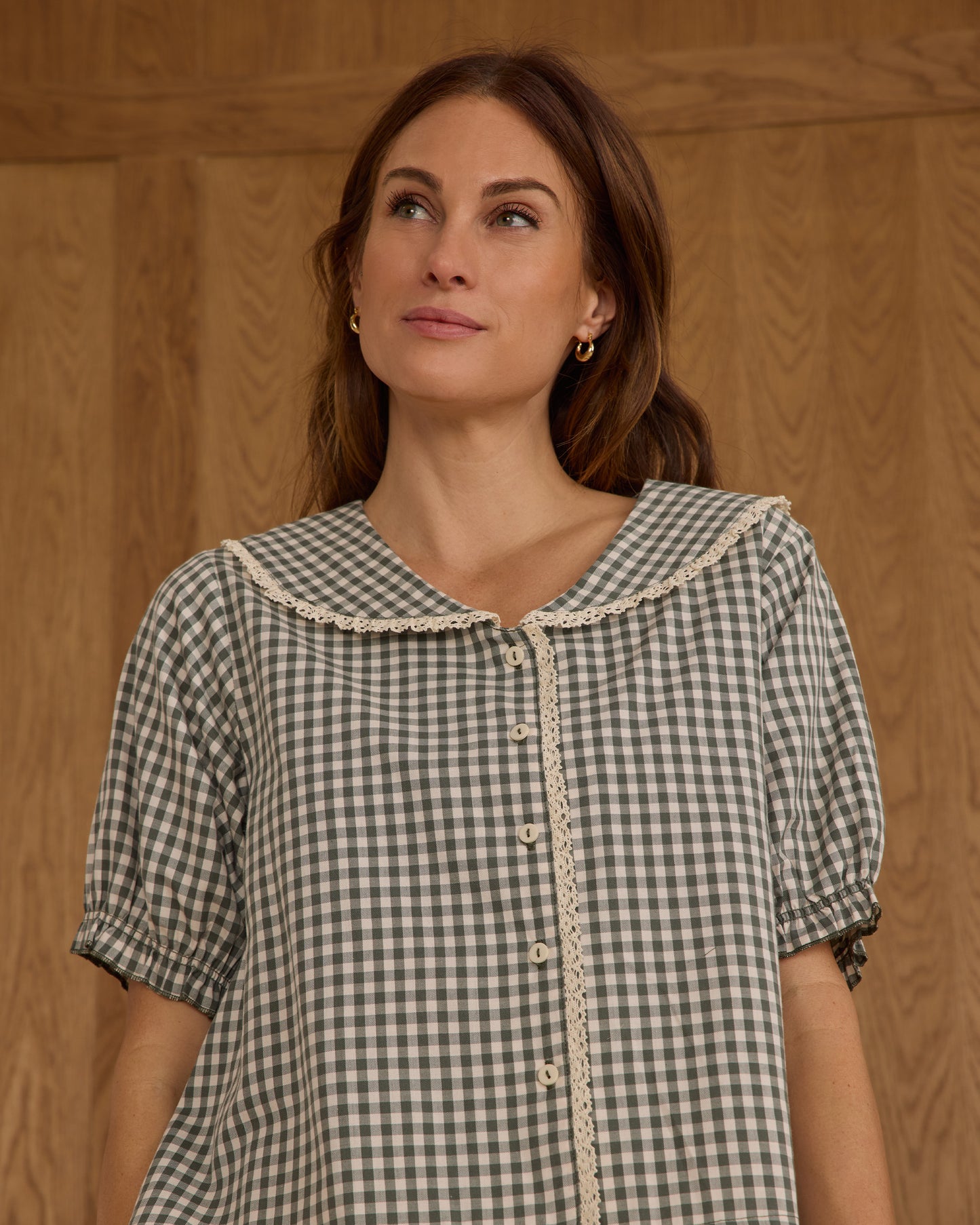 Women's Ruffle Pajamas | Evergreen Gingham