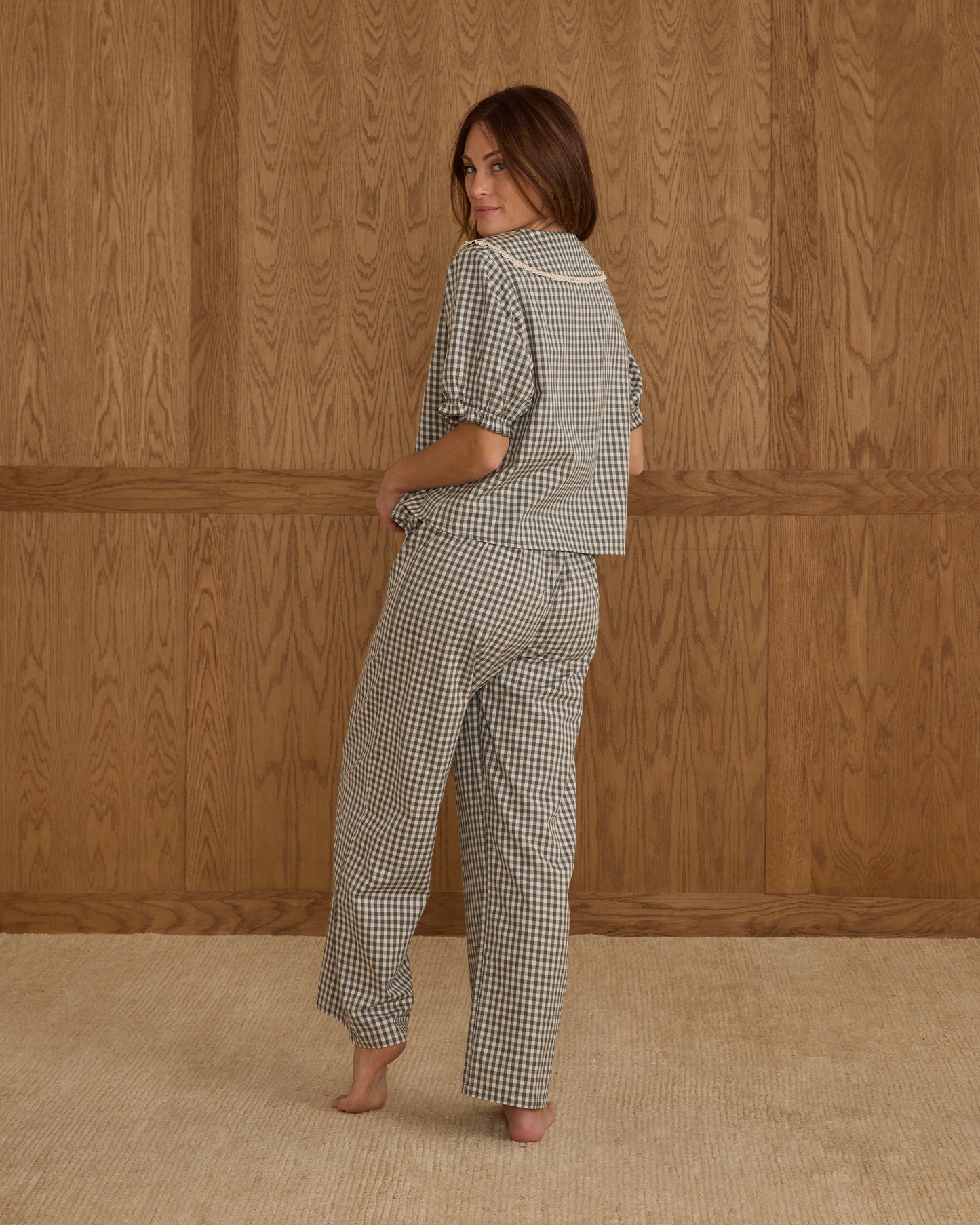 Women's Ruffle Pajamas | Evergreen Gingham