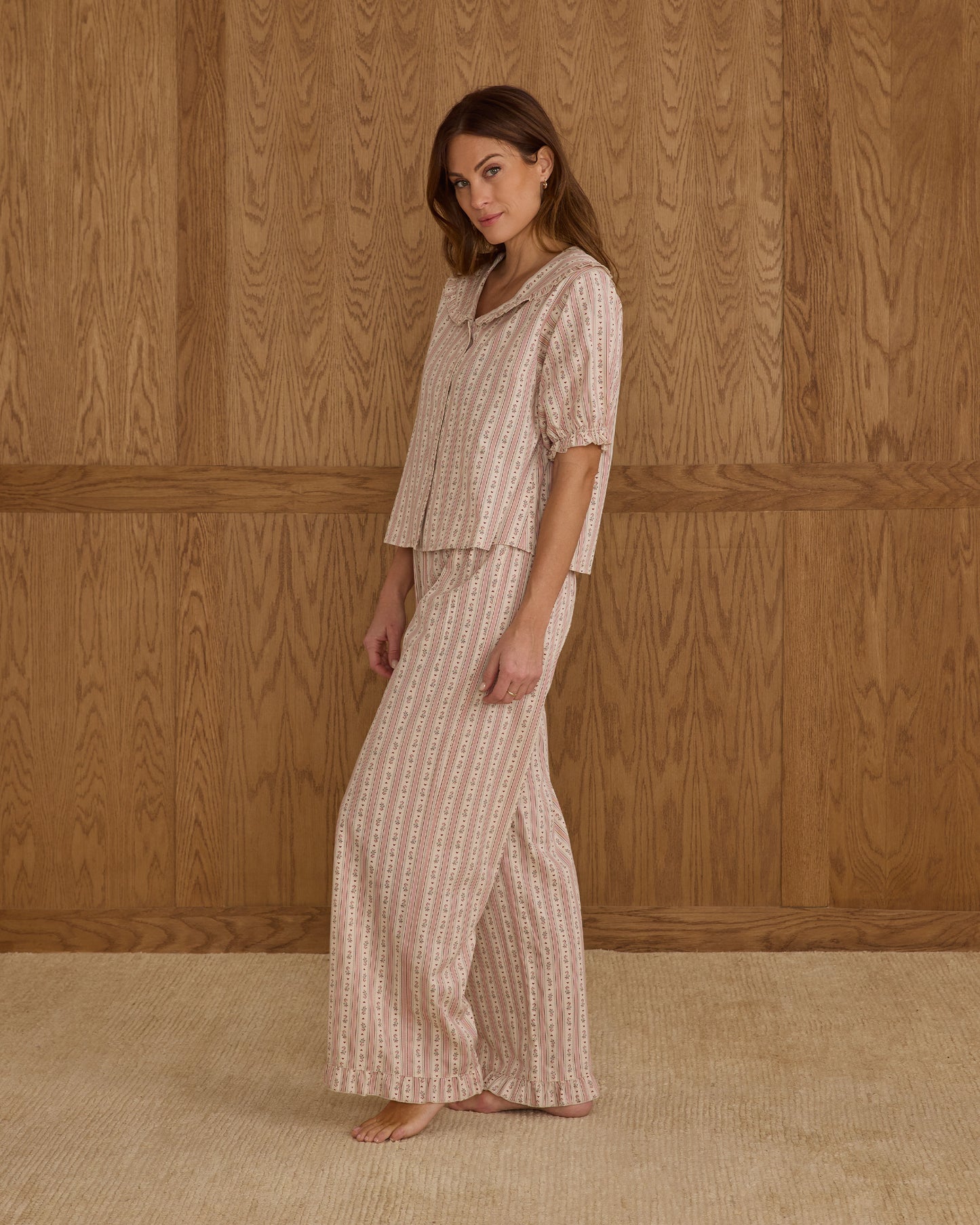 Women's Ruffle Pajamas | Candy Cane Stripe