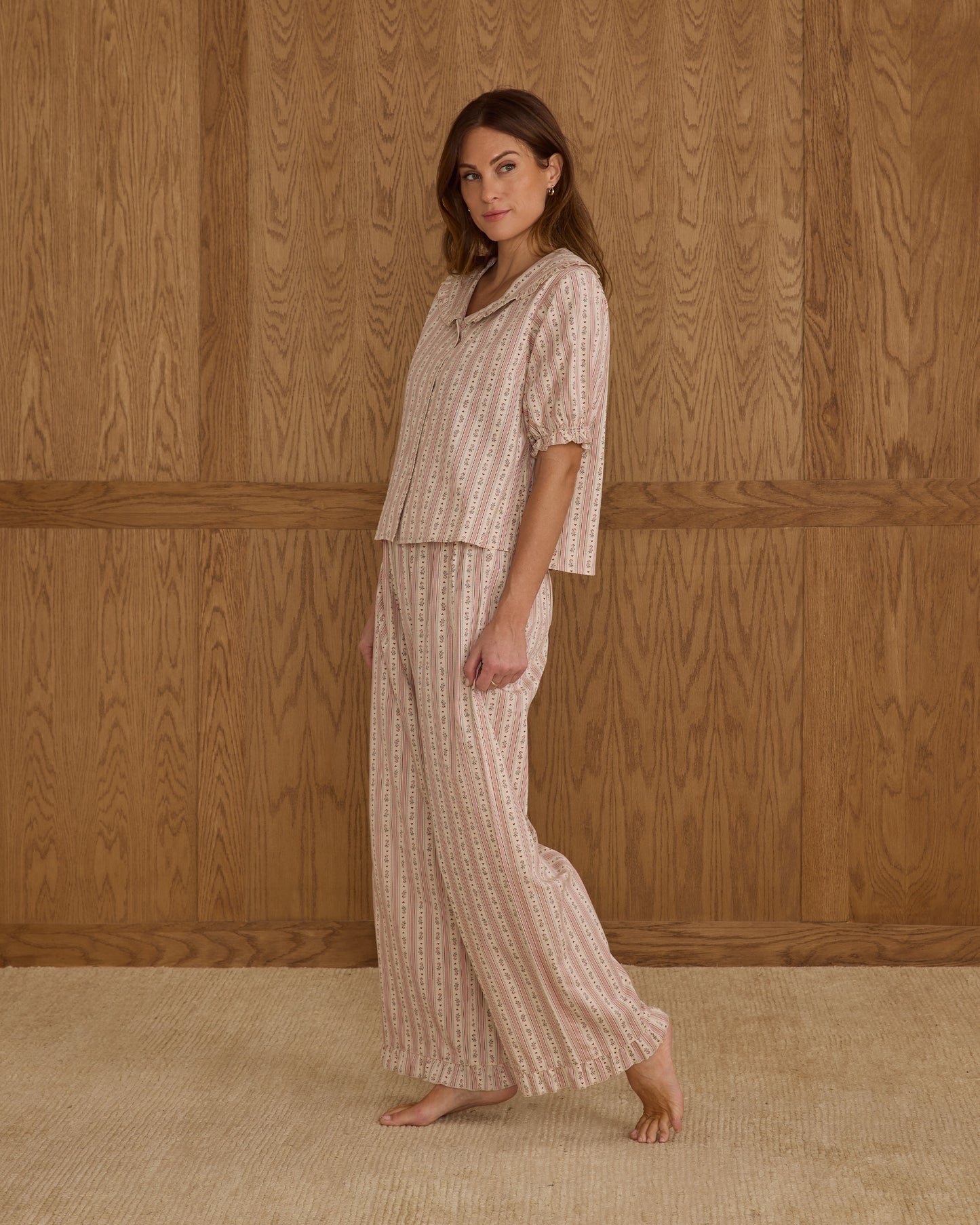 Women's Ruffle Pajamas | Candy Cane Stripe
