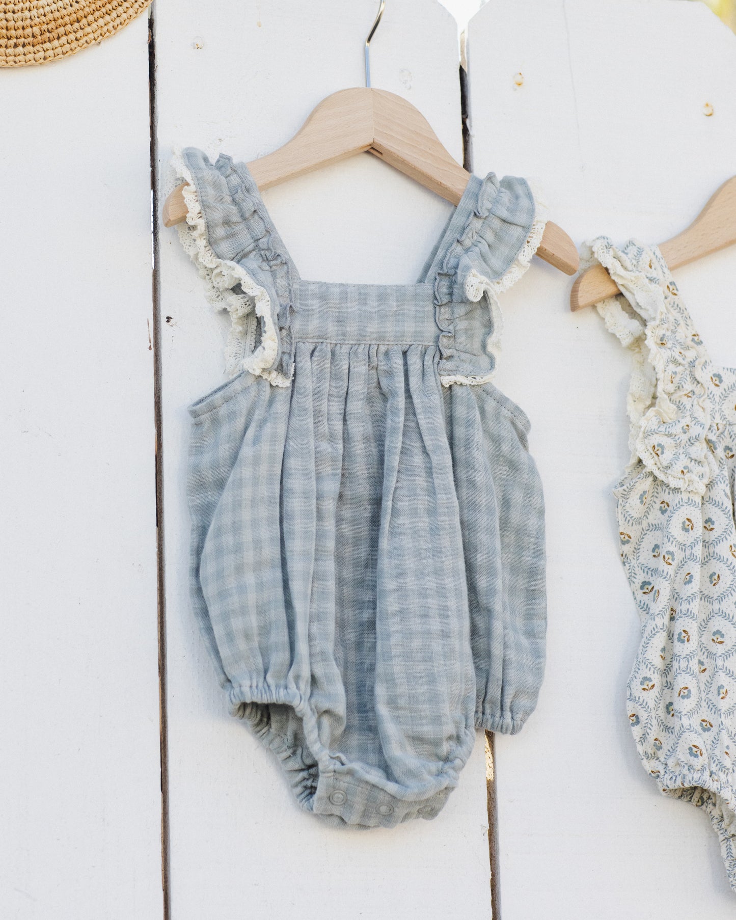 Maya Romper || Green Gingham