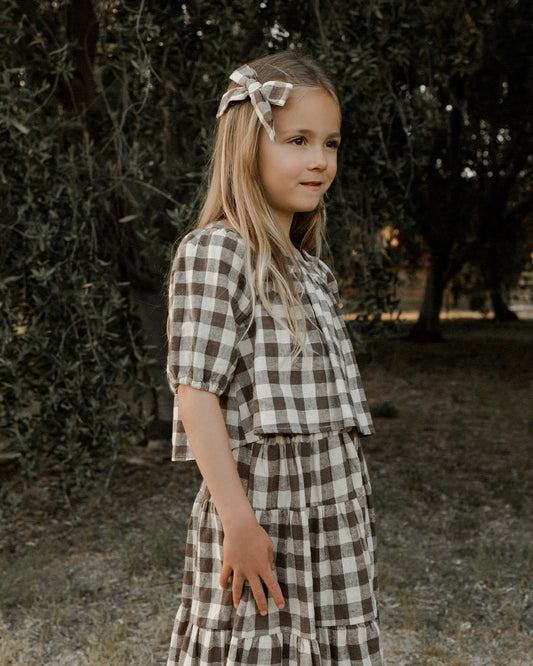 Girl Bow | Chocolate Check