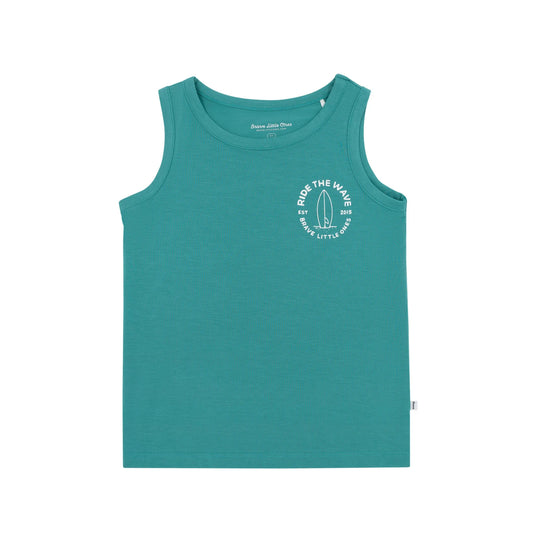 Ride The Wave Bamboo Tank | Bright Blue