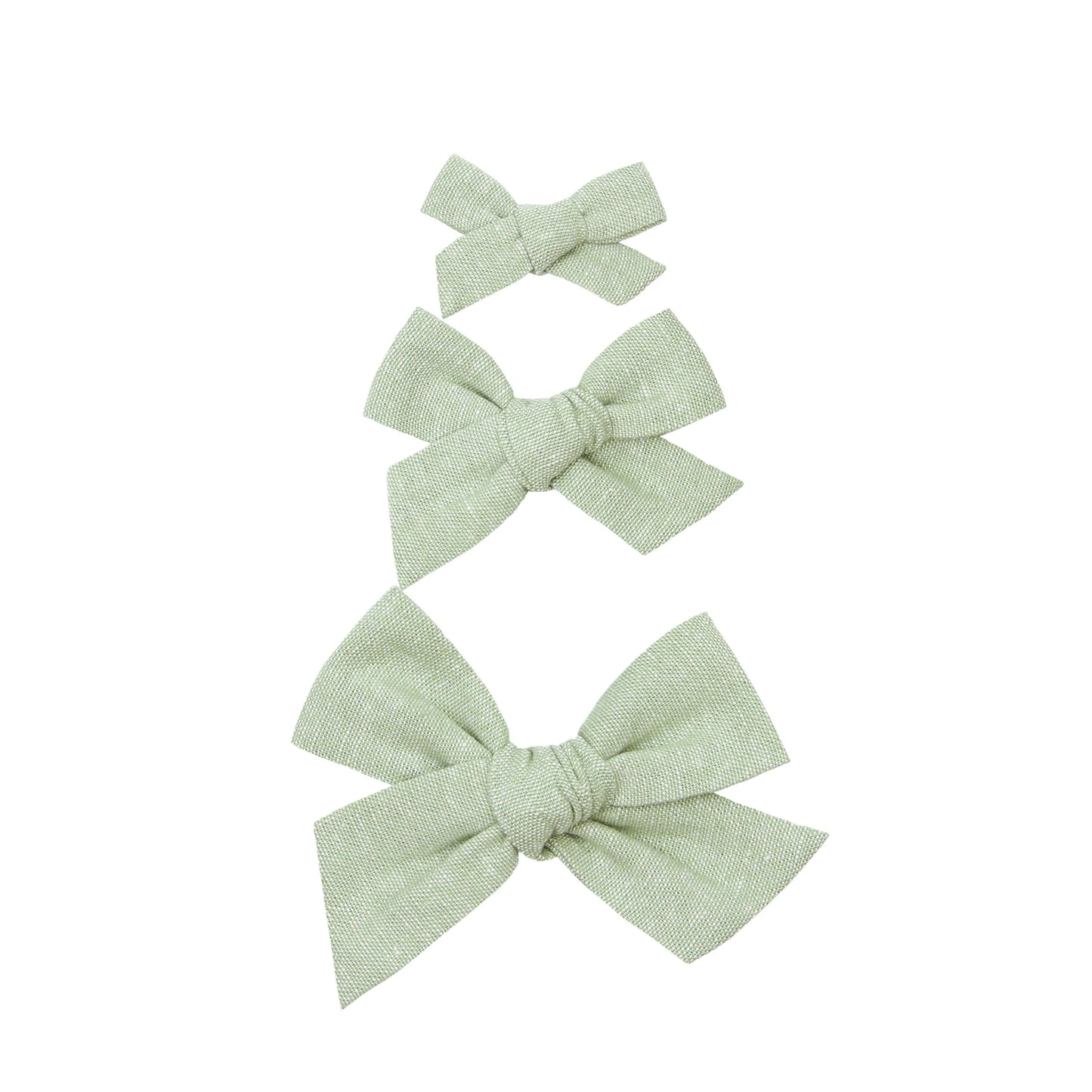 Sage Linen Bow | Hair Clip