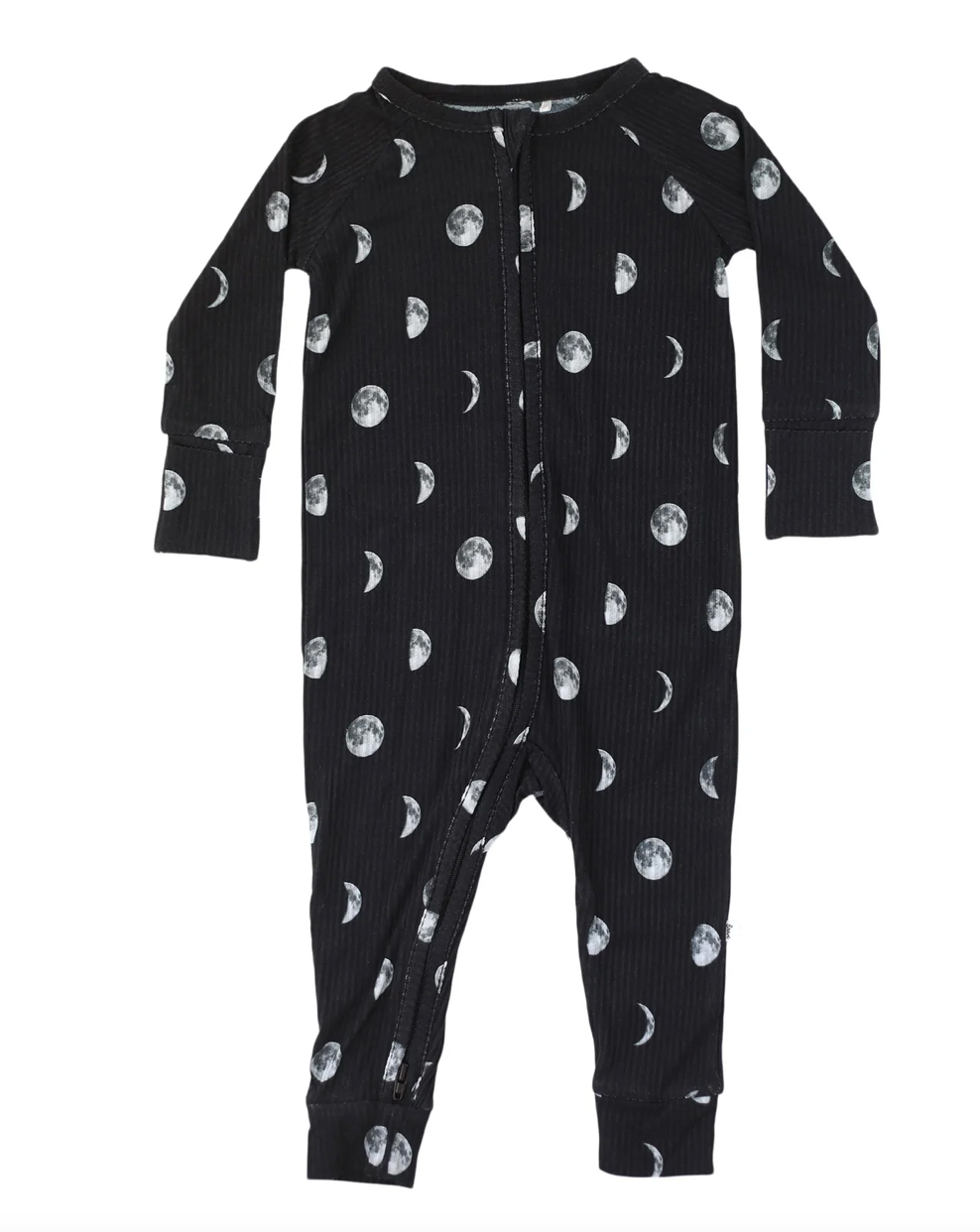 Convertible Footie Ribbed Bamboo Romper | Moon Phases