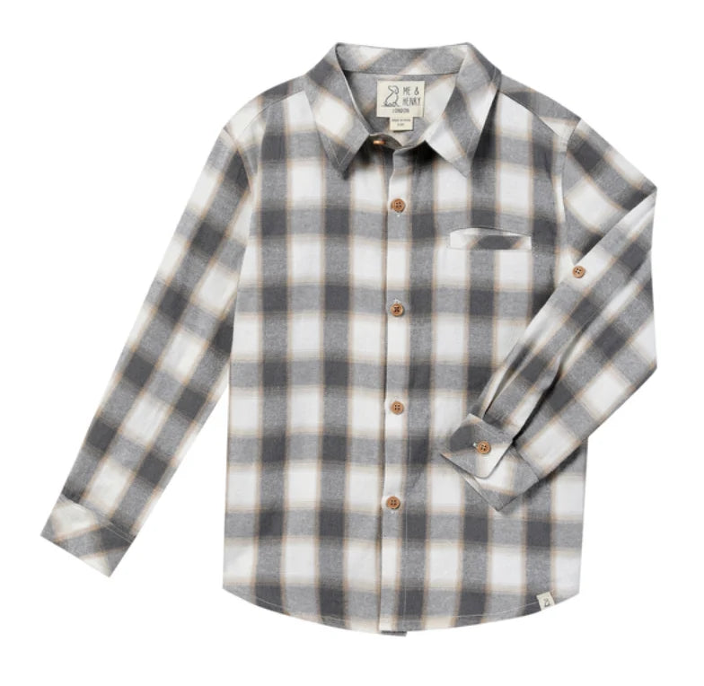 Grey, White & Beige Plaid | Atwood Woven Collared Shirt