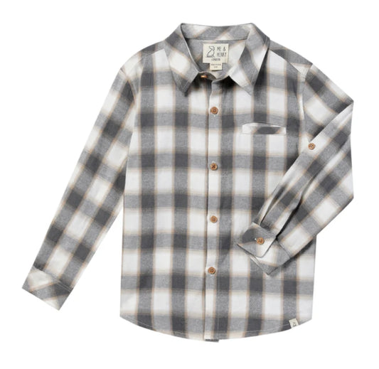 Grey, White & Beige Plaid | Atwood Woven Collared Shirt