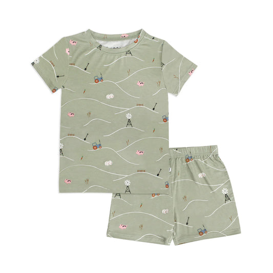 Shorts Two-Piece Bamboo Set | On the Farm