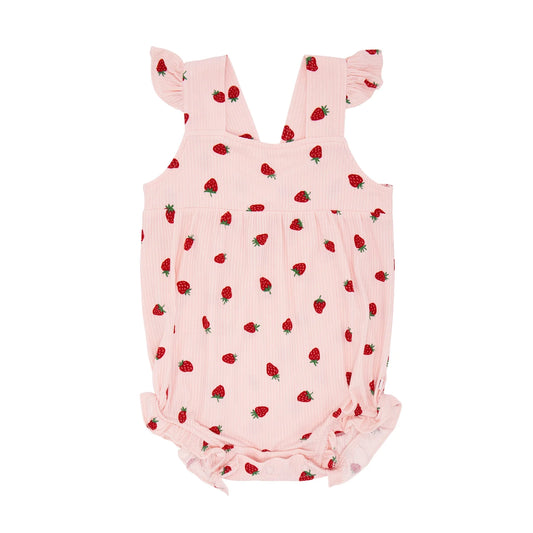 Flutter Sleeve Romper | Strawberries