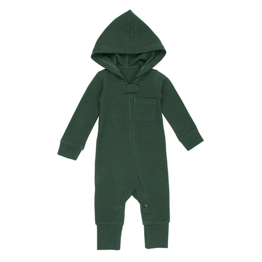 Thermal 2-Way Zip Hooded Jumpsuit | Evergreen