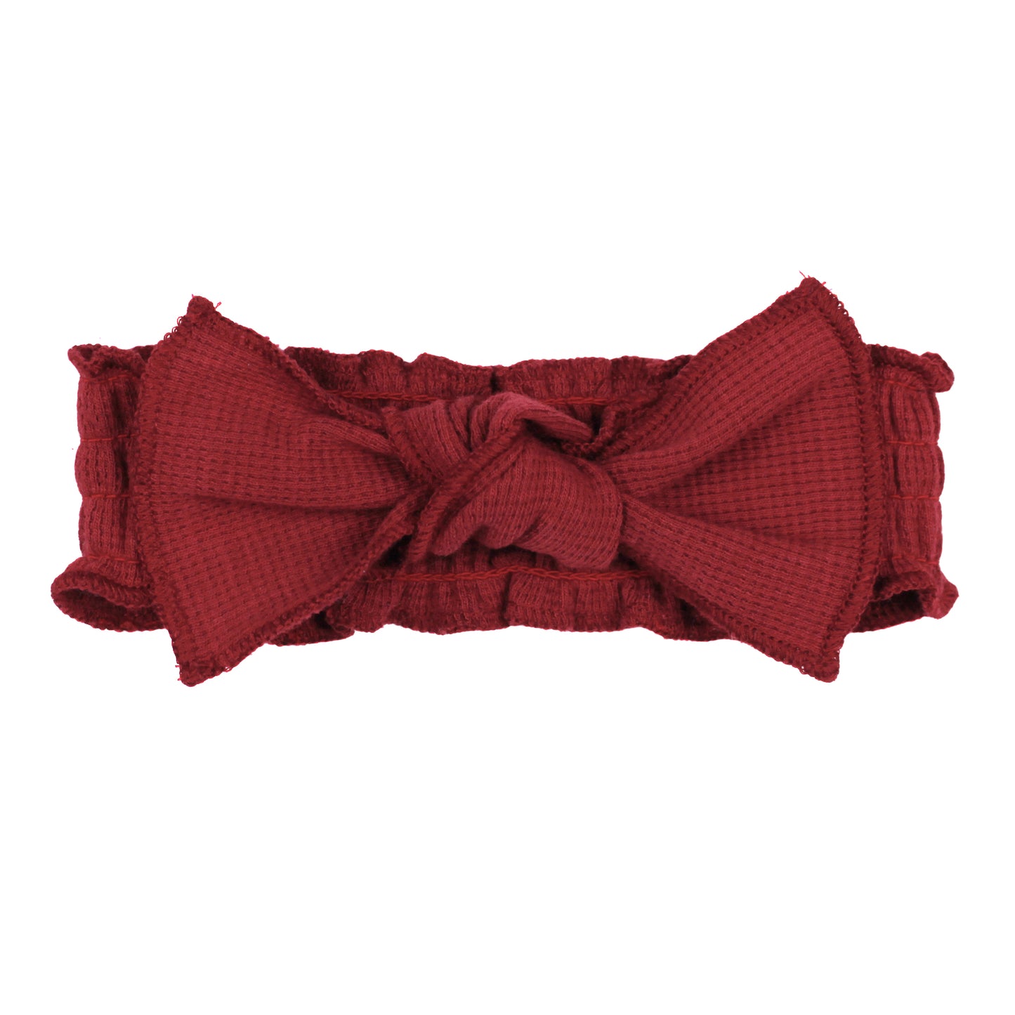 Organic Thermal Smocked Headband | Crimson
