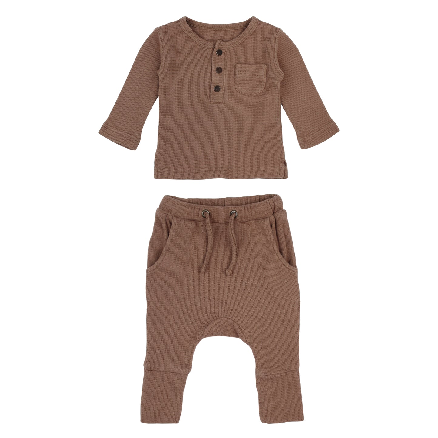 Organic Thermal Henley & Jogger Set Cocoa ROBIN•riley