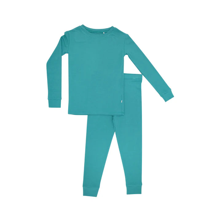 Bamboo Pajama Set | Teal (Small Ribbed)