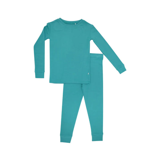 Bamboo Pajama Set | Teal (Small Ribbed)