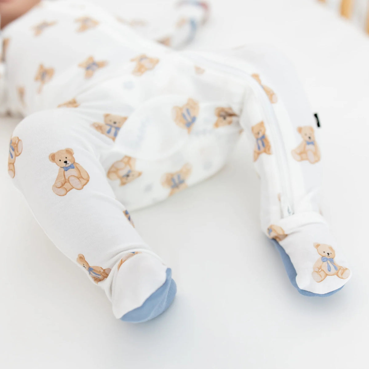 Bamboo Zippered Footie | Teddy Bear