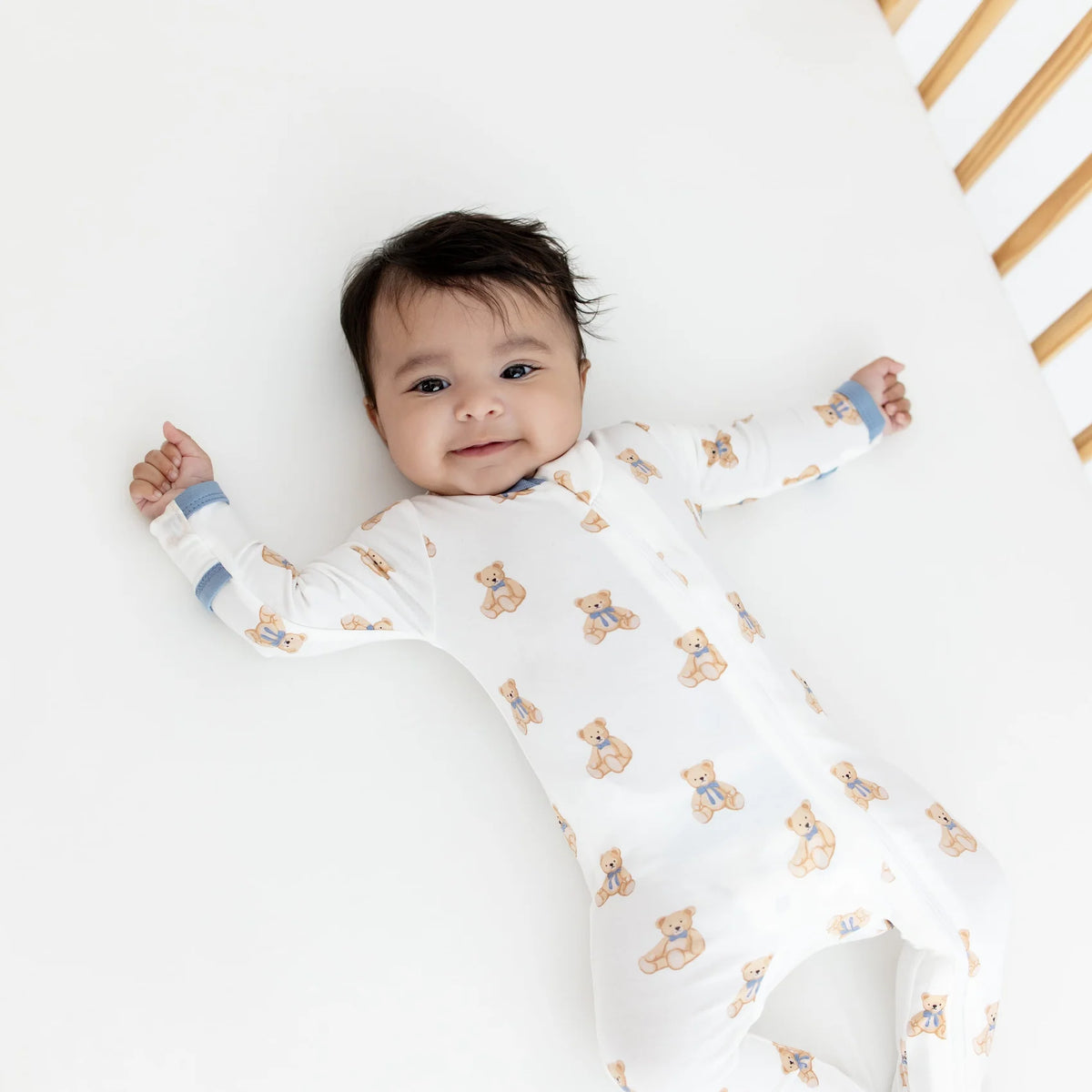 Bamboo Zippered Footie | Teddy Bear