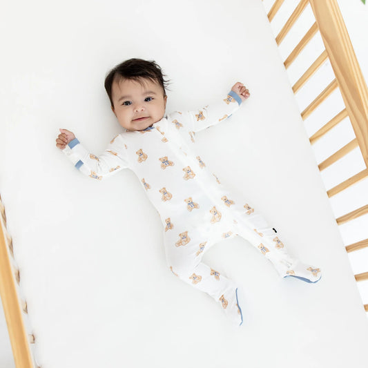 Bamboo Zippered Footie | Teddy Bear