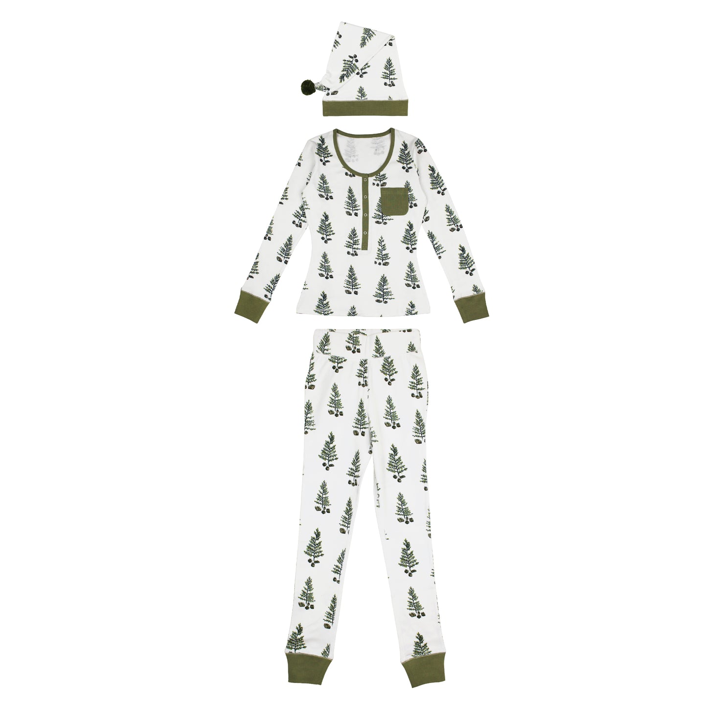Women's Organic Holiday 2-Pc Lounge Set with Cap | Under The Tree