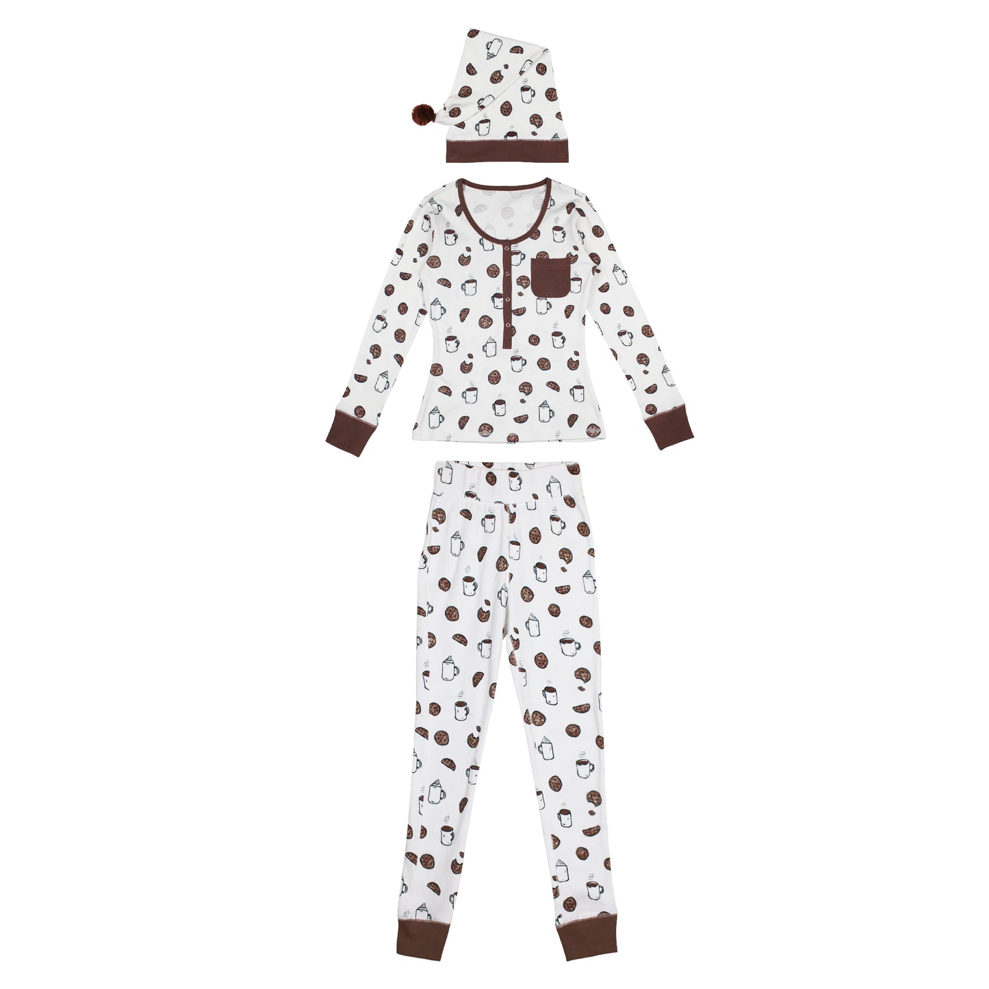 Women's Organic Holiday 2-Pc Lounge Set with Cap | Waiting For Santa