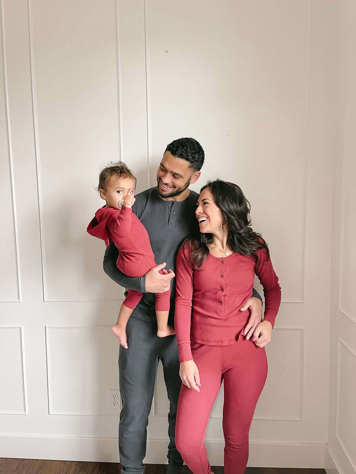 Organic Thermal 2-Way Zipper Romper | Crimson