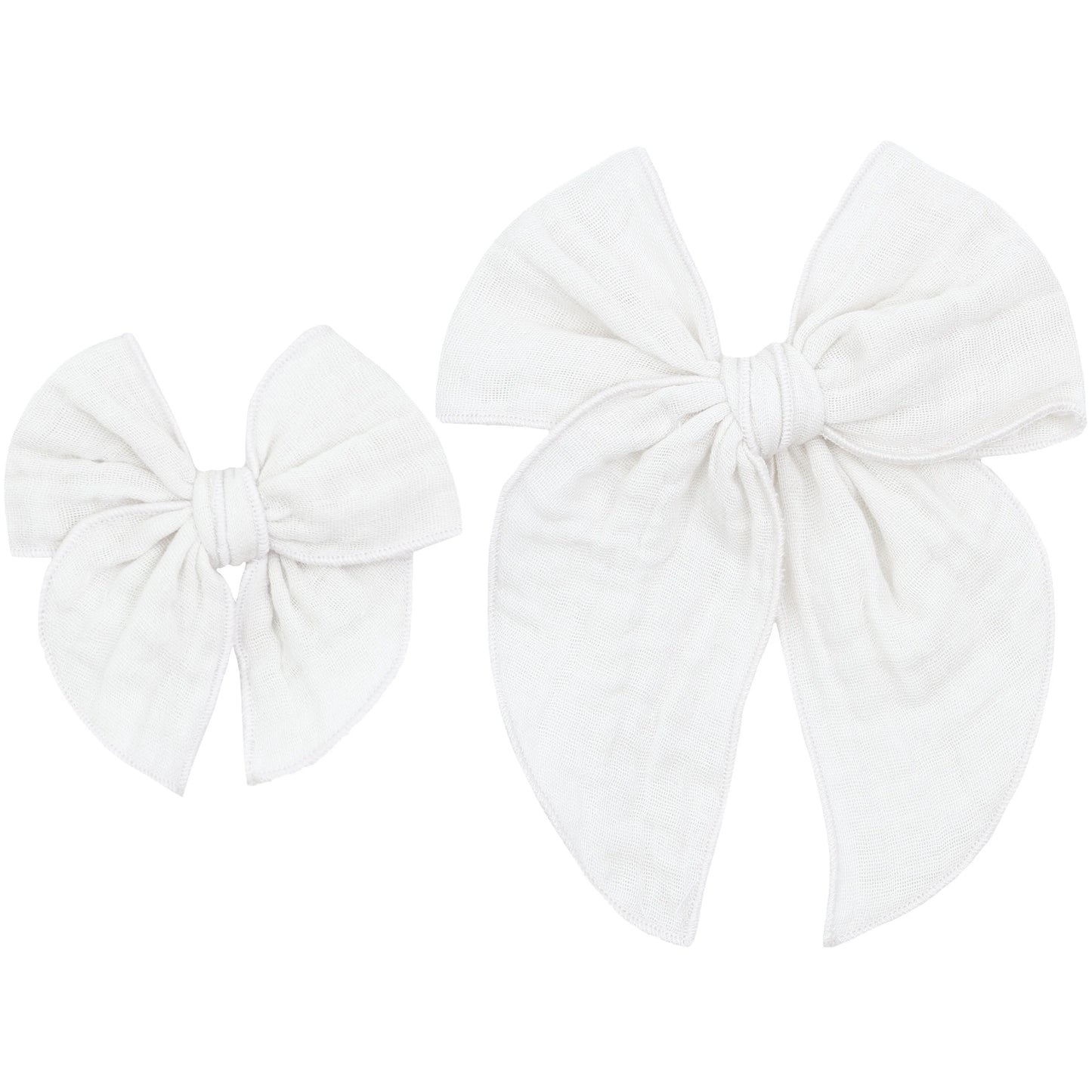 Cloud Muslin Heirloom Bow | White