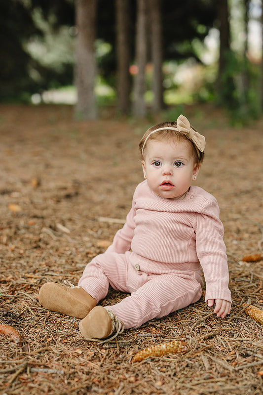 Bodysuit Waffle Set | Pink