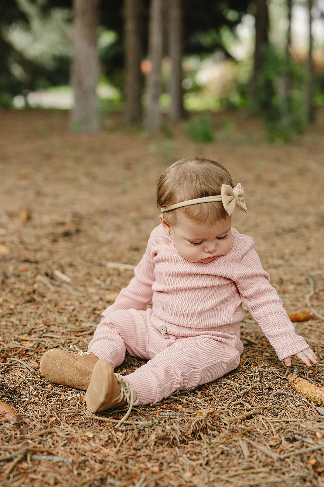 Bodysuit Waffle Set | Pink