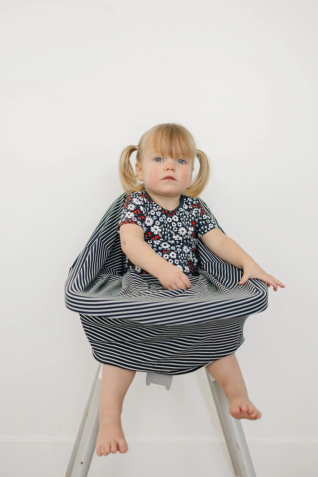 Navy Stripes Ribbed Bamboo Multi-Use Cover