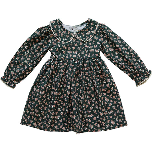 Olive Bloom Dress with Peter Pan Collar